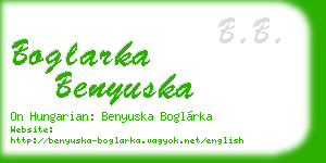boglarka benyuska business card